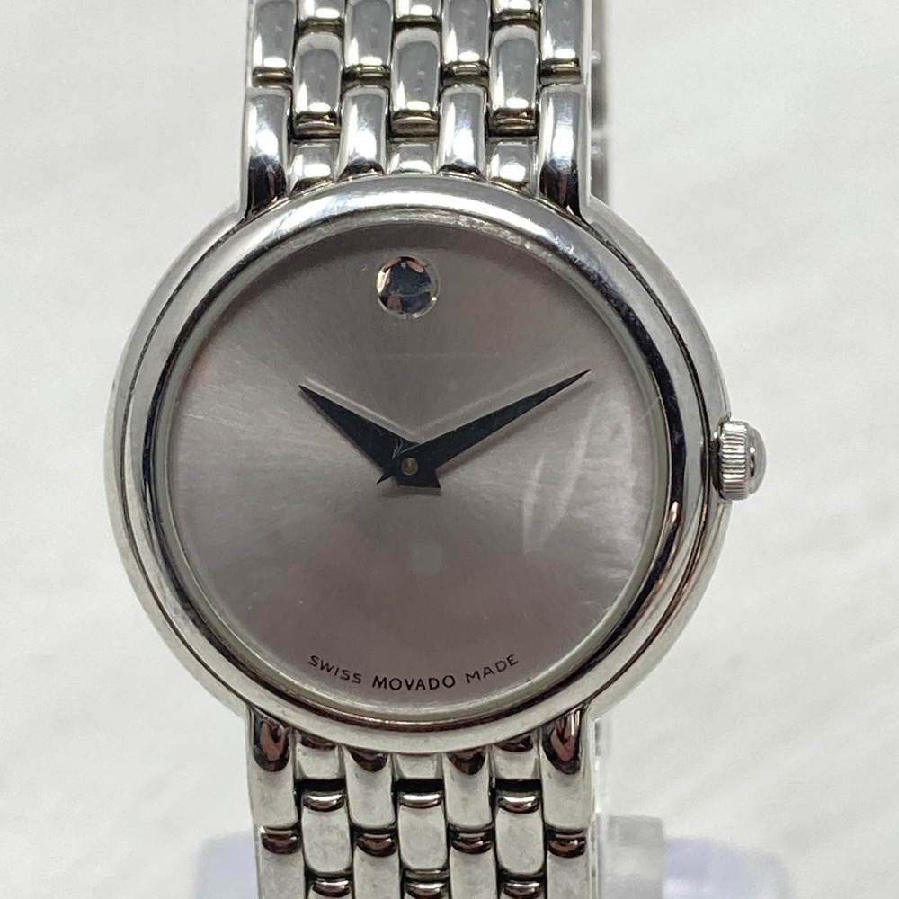 Movado Museum Watch Women 23mm Silver Tone 84.A1.1835 Swiss New Battery 6.5" - Picture 2 of 16